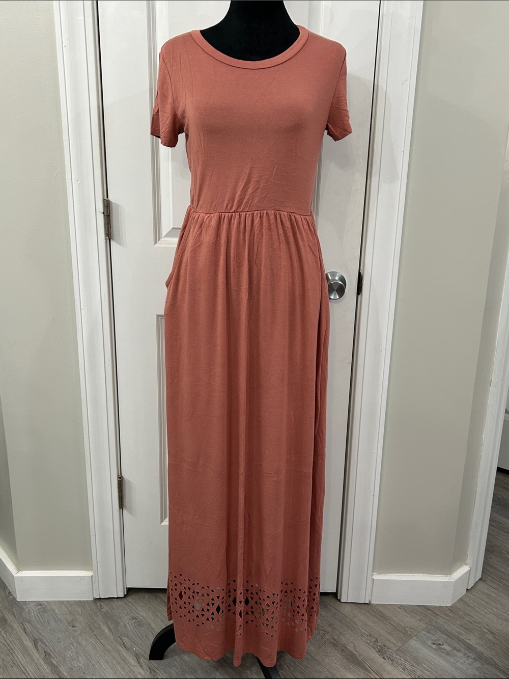 Women's Dusty Rose Short Sleeve Maxi Dress